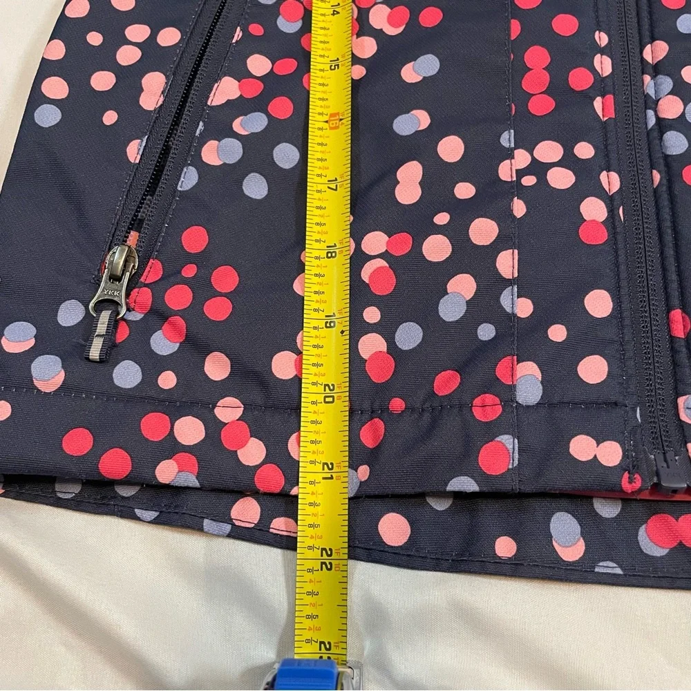 Columbia Girls Interchange Jacket S 7/8 Navy Pink Polka Dot Omni-Heat‎ XG0087